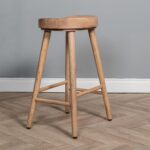 Solid Sheesham Wood Bar Stool | Honey Finish | High-Strength Wooden Counter Stool