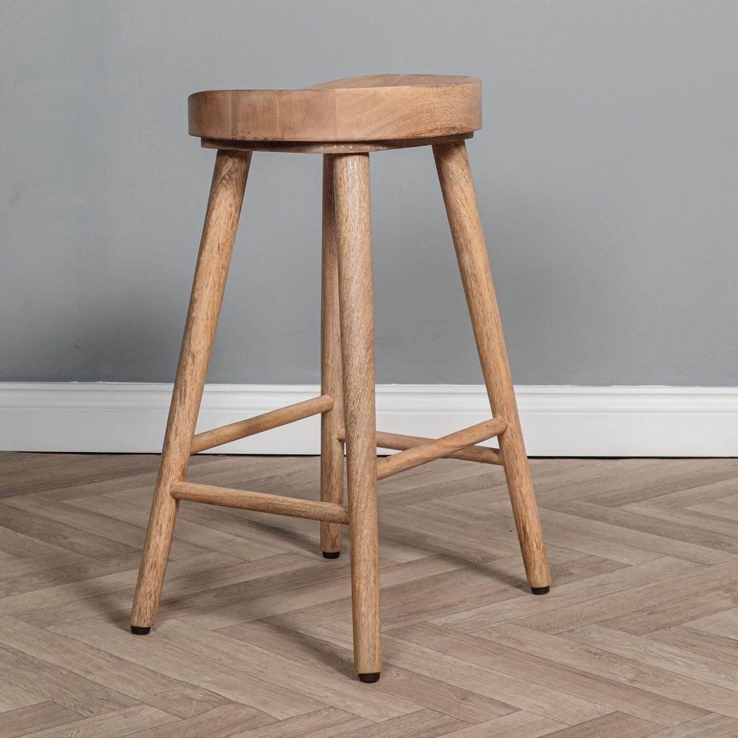 81C9GD1ewQL._SL1500_ Solid Sheesham Wood Bar Stool | Honey Finish | High-Strength Wooden Counter Stool - Image 1