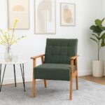 Solid Sheesham Wood Single Seater Sofa | Honey Finish with Cushioned Seat