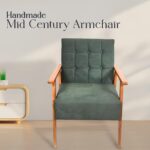 Solid Sheesham Wood Single Seater Sofa | Honey Finish with Cushioned Seat - Image 5
