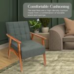 Solid Sheesham Wood Single Seater Sofa | Honey Finish with Cushioned Seat - Image 6