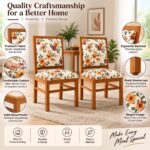 Solid Sheesham Wood Dining Chair Set of 2 | Honey Finish & Upholstered Seat - Image 5