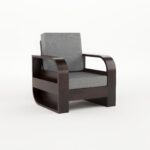 RASWOOD Sheesham Wood Single Seater Sofa with Storage – Walnut Finish