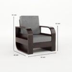 RASWOOD Sheesham Wood Single Seater Sofa with Storage – Walnut Finish - Image 2