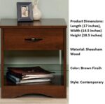RASWOOD Sheesham Wood Bedside Table with Drawer & Shelf – Walnut Finish - Image 3