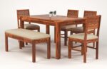 RASWOOD Solid Sheesham Wood 6 Seater Dining Table – Honey Finish - Image 2