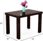 RASWOOD Solid Sheesham Wood 4 Seater Dining Table – Walnut Finish - Image 2