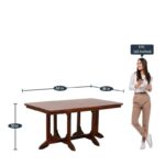 RASWOOD Sheesham Wood 6 Seater Dining Table – Honey Oak Finish - Image 3