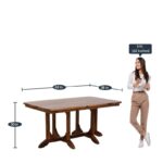 RASWOOD Sheesham Wood 6 Seater Dining Table – Rustic Teak Finish - Image 3