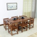 RASWOOD Sheesham Wood 6 Seater Dining Table – Rustic Teak Finish - Image 2