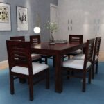RASWOOD Sheesham Wood 6 Seater Dining Table – Mahagony Finish