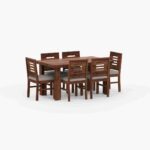 RASWOOD Sheesham Wood 6 Seater Dining Table – Natural Teak Finish - Image 2