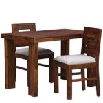 RASWOOD Solid Sheesham Wood 2 Seater Dining Table – Brown Finish - Image 2