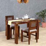 RASWOOD Solid Sheesham Wood 2 Seater Dining Table – Brown Finish