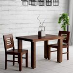 RASWOOD Solid Sheesham Wood 2 Seater Dining Table – Walnut Finish