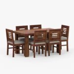 RASWOOD Solid Sheesham Wood 6 Seater Dining Table – Teak Finish - Image 2