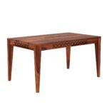 RASWOOD Sheesham Wood 6 Seater Dining Table – Honey Teak Finish - Image 3