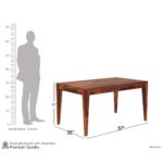 RASWOOD Sheesham Wood 6 Seater Dining Table – Honey Teak Finish - Image 4