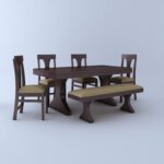 RASWOOD Solid Sheesham Wood 6 Seater Dining Table – Walnut Finish - Image 2