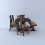 RASWOOD Solid Sheesham Wood 6 Seater Dining Table – Walnut Finish - Image 6