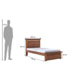 RASWOOD Solid Sheesham Wood Single Bed – Natural Finish | Premium Furniture - Image 3