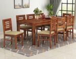 RASWOOD Solid Sheesham Wood 8 Seater Dining Table – Honey Finish