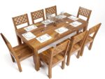RASWOOD Sheesham Wood 8 Seater Dining Table – Natural Teak Finish - Image 2