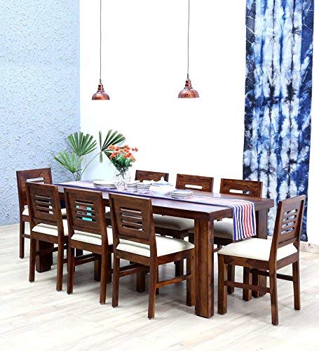 51NC5UQ2pvL.jpg RASWOOD Sheesham Wood 8 Seater Dining Table – Provincial Teak Finish - Image 1