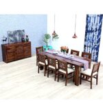 RASWOOD Sheesham Wood 8 Seater Dining Table – Provincial Teak Finish - Image 2