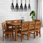 RASWOOD Sheesham Wood 8 Seater Dining Table – Natural Brown Finish