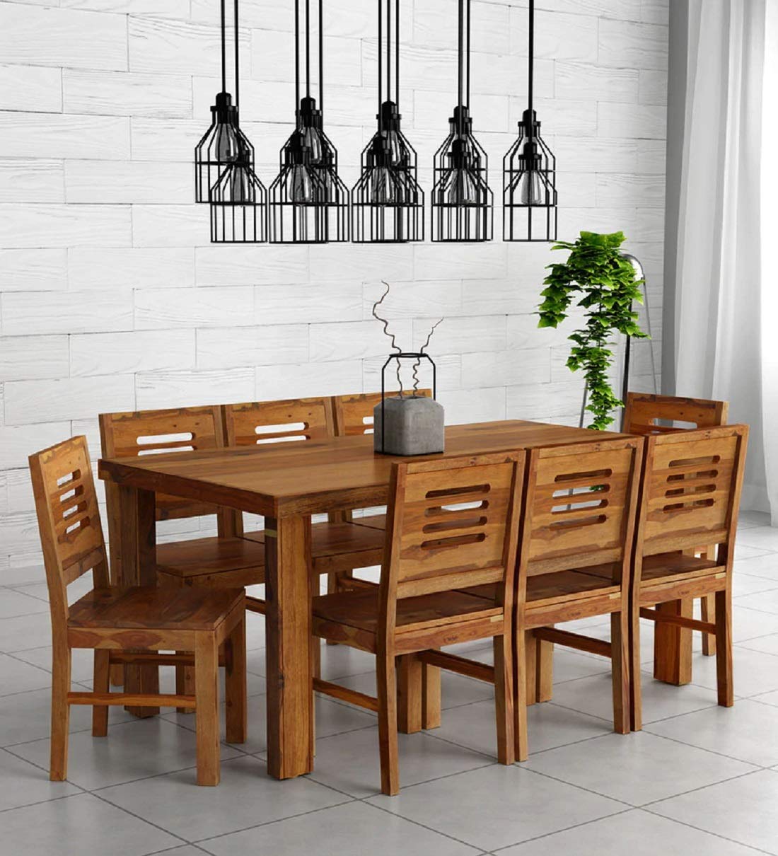 71grBK29SoL.jpg RASWOOD Sheesham Wood 8 Seater Dining Table – Natural Brown Finish - Image 1