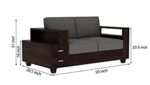 RASWOOD Sheesham Wood 2 Seater Sofa with Storage – Walnut Finish - Image 2