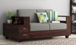 RASWOOD Sheesham Wood 2 Seater Sofa with Storage – Walnut Finish - Image 3