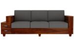 RASWOOD Sheesham Wood 3 Seater Sofa with Storage – Honey Finish - Image 3