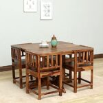 RASWOOD Sheesham Wood 4 Seater Dining Table – Rustic Teak Finish