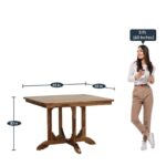 RASWOOD Sheesham Wood 4 Seater Dining Table – Rustic Teak Finish - Image 2
