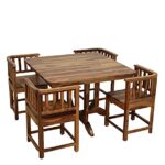 RASWOOD Sheesham Wood 4 Seater Dining Table – Rustic Teak Finish - Image 5