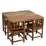RASWOOD Sheesham Wood 4 Seater Dining Table – Rustic Teak Finish - Image 4