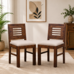 RASWOOD Sheesham Wood Dining Chairs Set of 2 – Natural Finish
