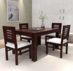 RASWOOD Sheesham Wood 4 Seater Dining Table – Dark Brown Finish