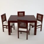 RASWOOD Sheesham Wood 4 Seater Dining Table – Dark Brown Finish - Image 2