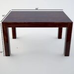 RASWOOD Sheesham Wood 4 Seater Dining Table – Dark Brown Finish - Image 4