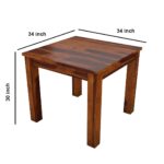 RASWOOD Sheesham Wood 4 Seater Dining Table – Natural Honey Finish - Image 4