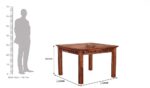 RASWOOD Sheesham Wood 4 Seater Dining Table – Dark Honey Finish - Image 2