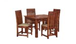 RASWOOD Sheesham Wood 4 Seater Dining Table – Dark Honey Finish - Image 3