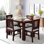 RASWOOD Sheesham Wood 4 Seater Dining Table – Warm Chestnut Finish