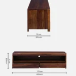 Minimalist Sheesham Wood TV Console with Open Shelf - Image 8