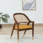 salvary Sheesham Wood Arm Chair In Scratch Resistant Provincial Teak Finish with Cane Mesh Set Of 2