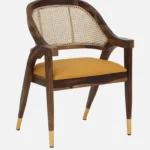salvary Sheesham Wood Arm Chair In Scratch Resistant Provincial Teak Finish with Cane Mesh Set Of 2 - Image 6