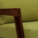 wilton Sheesham Wood Arm Chair In Green & Rustic Teak Finish Set Of 2 - Image 9